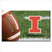 Fan Mats Illinois Illini Rubber Scraper Door Mat