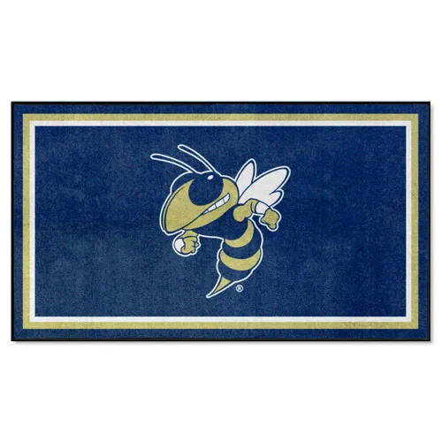 Fan Mats Georgia Tech Yellow Jackets 3Ft. X 5Ft. Plush Area Rug, Buzz