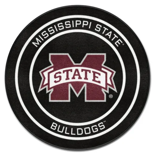 Fan Mats Mississippi State Hockey Puck Rug - 27In. Diameter