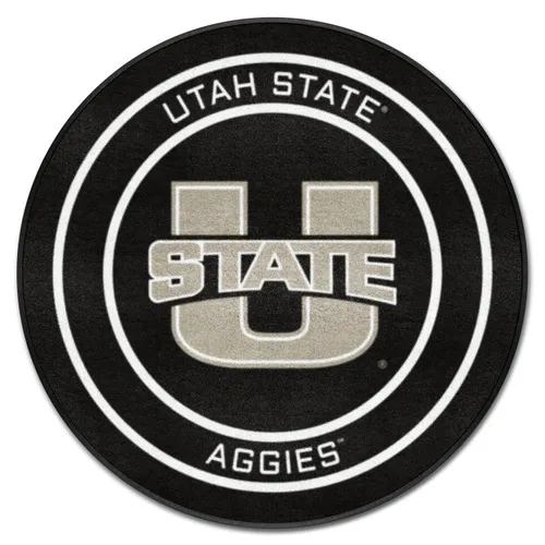 Fan Mats Utah State Hockey Puck Rug - 27In. Diameter