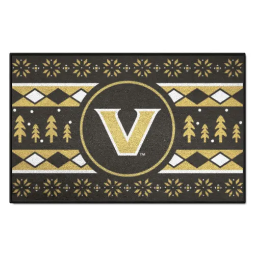 Fan Mats Vanderbilt University Holiday Sweater Starter Mat Accent Rug - 19In. X 30In.