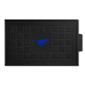 Fan Mats Smu Mustangs Heavy Duty Vinyl Medallion Door Mat - 19.5In. X 31In., Blue Mustang