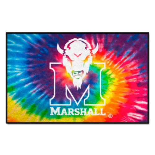 Fan Mats Marshall Thundering Herd Tie Dye Starter Mat Accent Rug - 19In. X 30In.