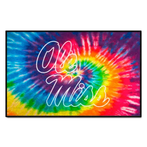 Fan Mats Ole Miss Rebels Tie Dye Starter Mat Accent Rug - 19In. X 30In.