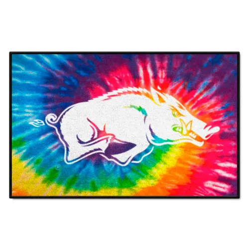 Fan Mats Arkansas Razorbacks Tie Dye Starter Mat Accent Rug - 19In. X 30In.