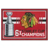 Fan Mats Chicago Blackhawks Dynasty 5Ft. X 8Ft. Plush Area Rug