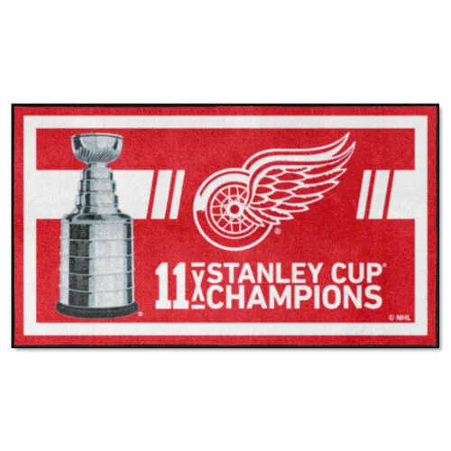 Fan Mats Detroit Red Wings Dynasty 3Ft. X 5Ft. Plush Area Rug