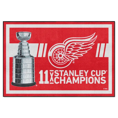 Fan Mats Detroit Red Wings Dynasty 5Ft. X 8Ft. Plush Area Rug