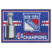 Fan Mats New York Rangers Dynasty 5Ft. X 8Ft. Plush Area Rug