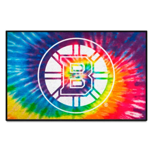 Fan Mats Boston Bruins Tie Dye Starter Mat Accent Rug - 19In. X 30In.