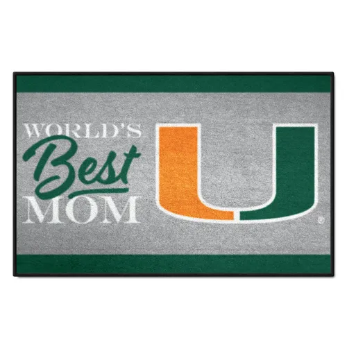 Fan Mats Miami Hurricanes World's Best Mom Starter Mat Accent Rug - 19In. X 30In.