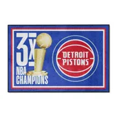 Fan Mats Detroit Pistons Dynasty 4Ft. X 6Ft. Plush Area Rug