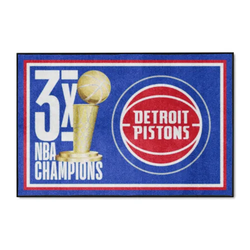 Fan Mats Detroit Pistons Dynasty 4Ft. X 6Ft. Plush Area Rug