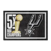 Fan Mats San Antonio Spurs Dynasty 4Ft. X 6Ft. Plush Area Rug