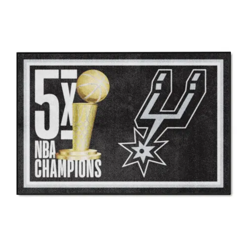 Fan Mats San Antonio Spurs Dynasty 4Ft. X 6Ft. Plush Area Rug