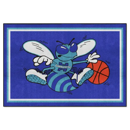 Fan Mats Nba Retro Charlotte Hornets 5Ft. X 8 Ft. Plush Area Rug