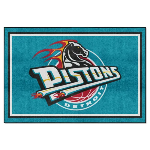 Fan Mats Nba Retro Detroit Pistons 5Ft. X 8 Ft. Plush Area Rug