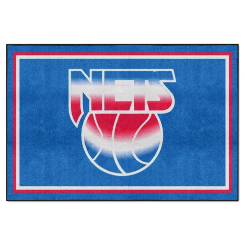 Fan Mats Nba Retro New Jersey Nets 5Ft. X 8 Ft. Plush Area Rug