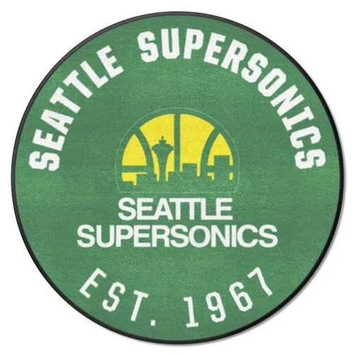 Fan Mats Nba Retro Seattle Supersonics Roundel Rug - 27In. Diameter