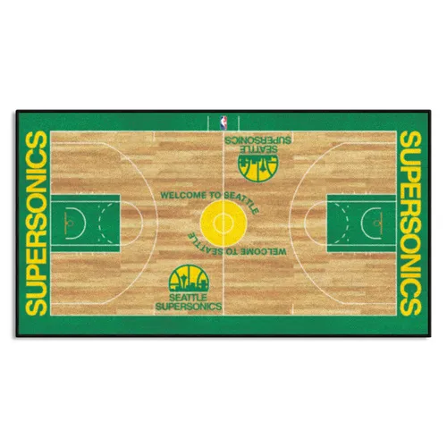 Fan Mats Nba Retro Seattle Supersonics Court Runner Rug - 24In. X 44In.