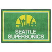 Fan Mats Nba Retro Seattle Supersonics 5Ft. X 8 Ft. Plush Area Rug