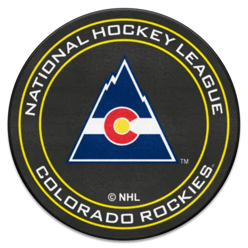 Fan Mats Nhlretro Colorado Rockies Hockey Puck Rug - 27In. Diameter