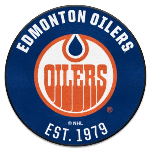 Fan Mats Nhlretro Edmonton Oilers Roundel Rug - 27In. Diameter