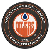 Fan Mats Nhlretro Edmonton Oilers Hockey Puck Rug - 27In. Diameter