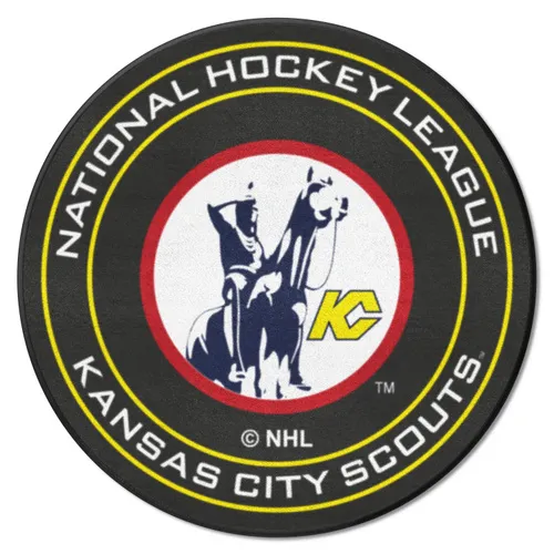 Fan Mats Nhlretro Kansas City Scouts Hockey Puck Rug - 27In. Diameter