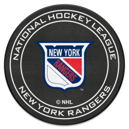 Fan Mats Nhlretro New York Rangers Hockey Puck Rug - 27In. Diameter