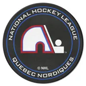 Fan Mats Nhlretro Quebec Nordiques Hockey Puck Rug - 27In. Diameter