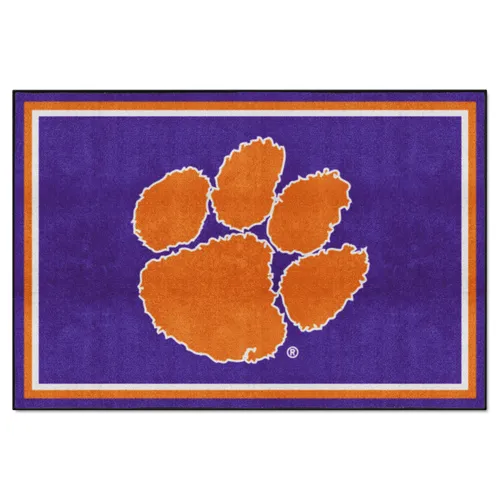 Fan Mats Clemson Tigers 5Ft. X 8 Ft. Plush Area Rug, Purple