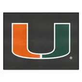 Fan Mats Miami Hurricanes All-Star Rug, Black - 34 In. X 42.5 In.