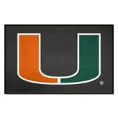 Fan Mats Miami Hurricanes Starter Mat Accent Rug, Black - 19In. X 30In.