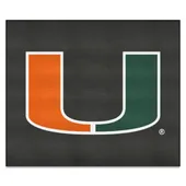 Fan Mats Miami Hurricanes Tailgater Rug, Black - 5Ft. X 6Ft.