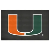 Fan Mats Miami Hurricanes Ulti-Mat Rug, Black - 5Ft. X 8Ft.