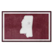 Fan Mats Mississippi State Bulldogs 4Ft. X 6Ft. Plush Area Rug, State Logo