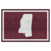 Fan Mats Mississippi State Bulldogs 5Ft. X 8 Ft. Plush Area Rug, State Logo