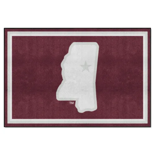 Fan Mats Mississippi State Bulldogs 5Ft. X 8 Ft. Plush Area Rug, State Logo