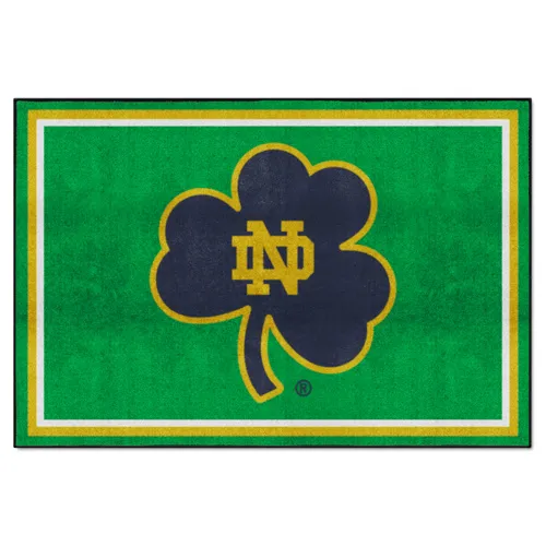 Fan Mats Notre Dame Fighting Irish 5Ft. X 8 Ft. Plush Area Rug, Clover Logo