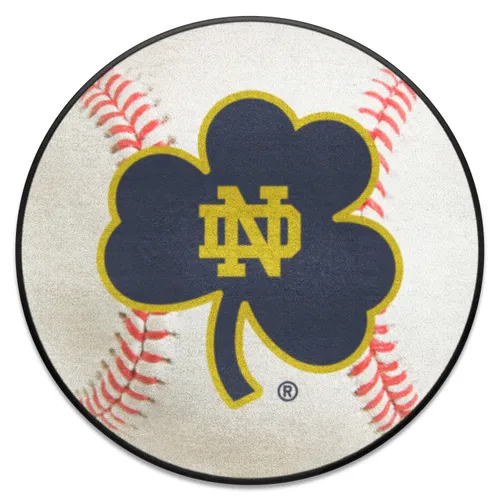 Fan Mats Notre Dame Fighting Irish Baseball Rug, Clover Logo - 27In. Diameter