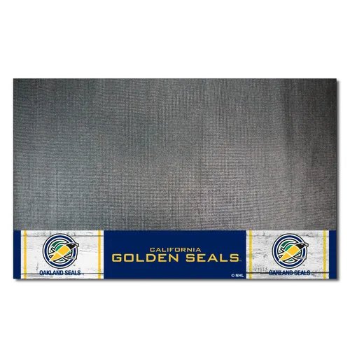 Fan Mats Nhlretro California Golden Seals Vinyl Grill Mat - 26In. X 42In.