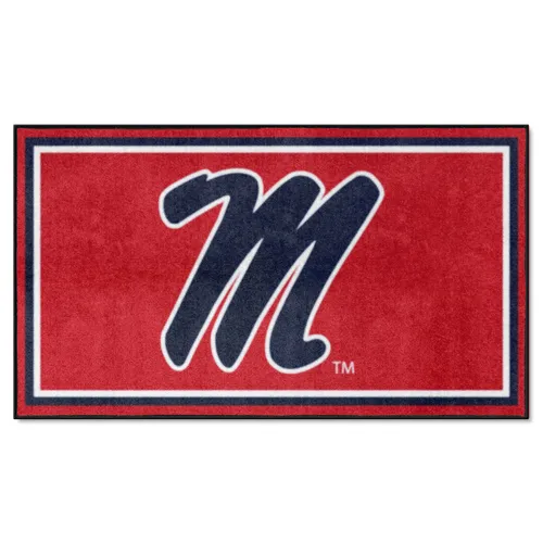 Fan Mats Ole Miss Rebels 3Ft. X 5Ft. Plush Area Rug