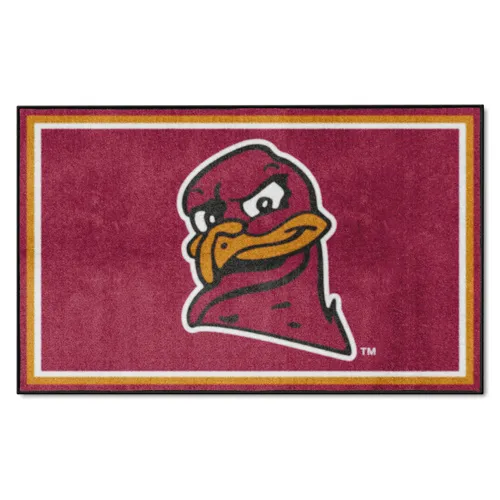 Fan Mats Virginia Tech Hokies 4Ft. X 6Ft. Plush Area Rug, Hokie Bird Logo