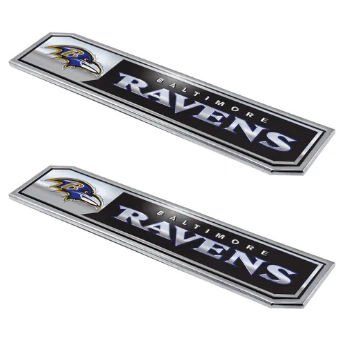 Fan Mats Baltimore Ravens 2 Piece Heavy Duty Aluminum Embossed Truck Emblem Set