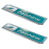 Fan Mats Miami Dolphins 2 Piece Heavy Duty Aluminum Embossed Truck Emblem Set