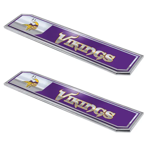 Fan Mats Minnesota Vikings 2 Piece Heavy Duty Aluminum Embossed Truck Emblem Set