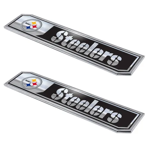 Fan Mats Pittsburgh Steelers 2 Piece Heavy Duty Aluminum Embossed Truck Emblem Set