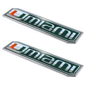 Fan Mats Miami Hurricanes 2 Piece Heavy Duty Aluminum Embossed Truck Emblem Set