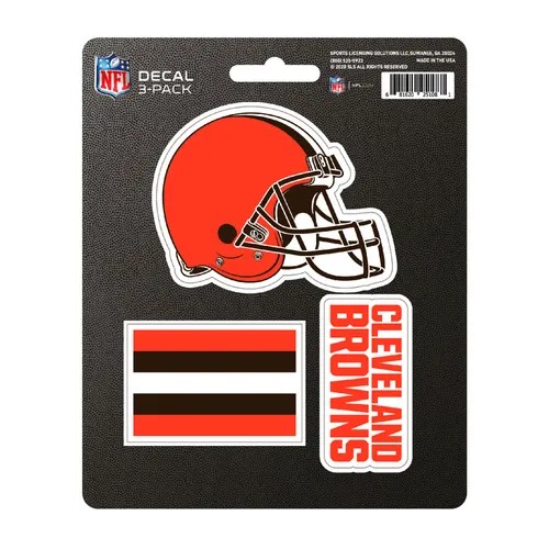 Fan Mats Cleveland Browns 3 Piece Decal Sticker Set